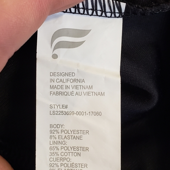 Fabletics black velvet crushed velour hoodie - sz L zip front with pockets - Picture 7 of 7